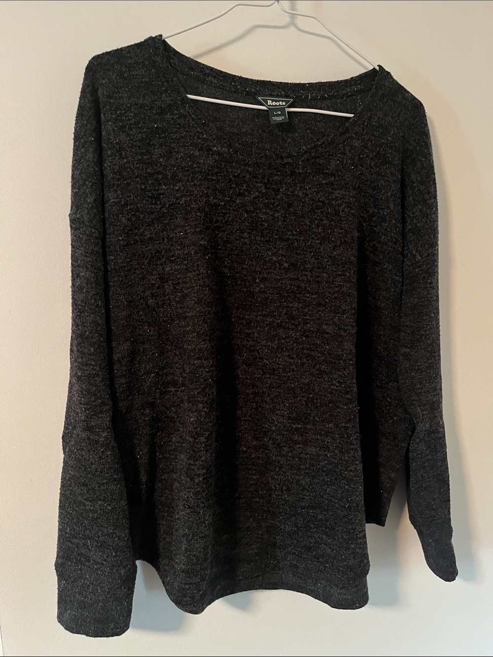 Roots Charcoal Heather Knit Sweater - Black